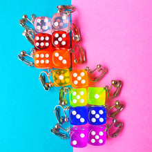 Load image into Gallery viewer, Rainbow Dice Earrings