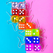 Load image into Gallery viewer, Rainbow Dice Earrings